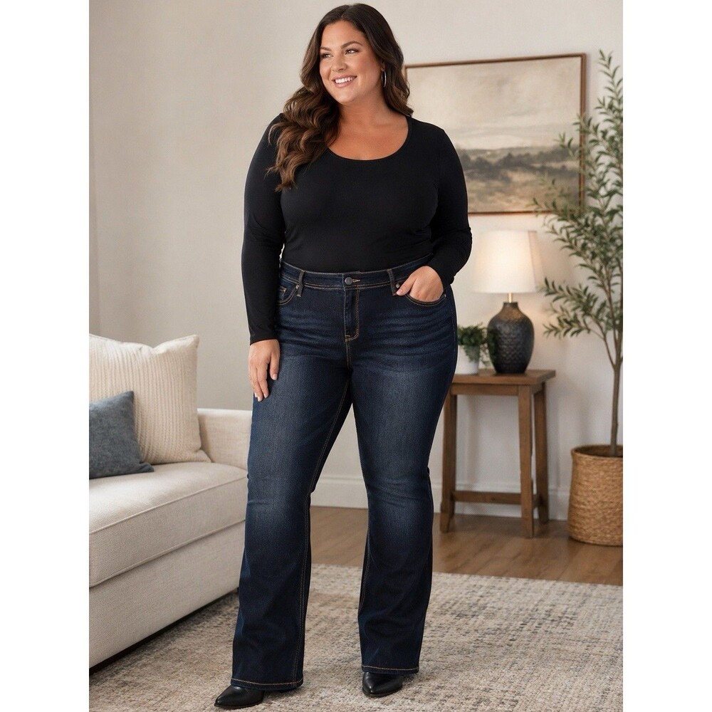 Torrid Luxe Slim Boot Jeans 20S Mid Rise Stretch Dark Wash Denim Plus Sz NWT